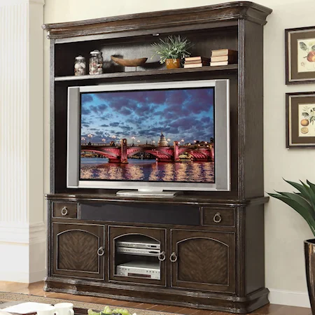 Entertainment Unit with 2 Drawers, 3 Doors, and Shelf